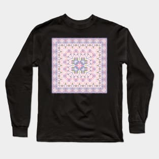 Bright square arabic ornate pattern Long Sleeve T-Shirt